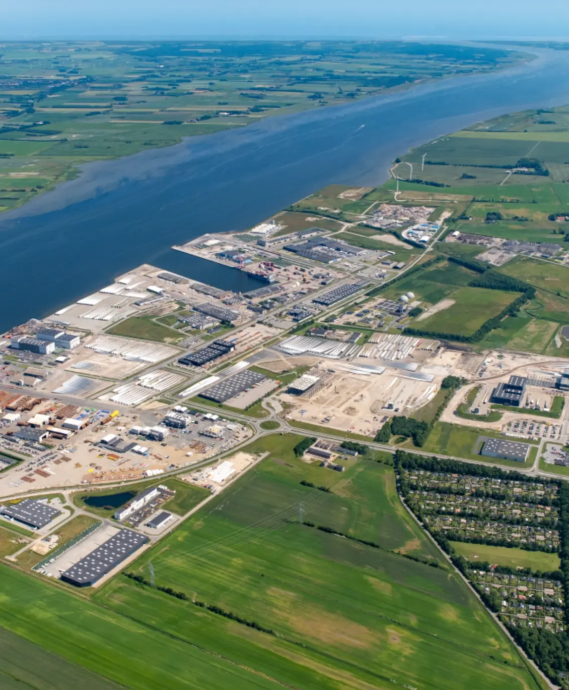Aerial view of Port of Aalborg